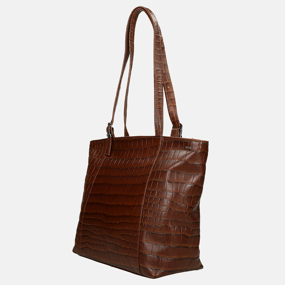 Berba Laguna shopper croco cognac bij Duifhuizen