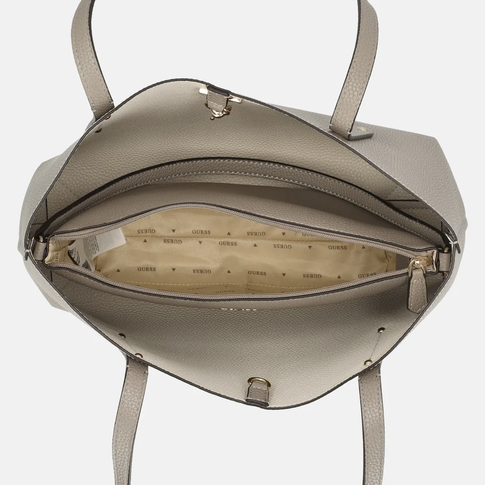 Guess Brenton shopper dark taupe bij Duifhuizen