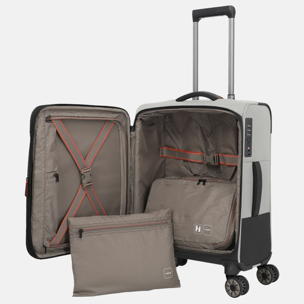Travelite Crosslite 5.0 handbagage koffer 55 cm beige bij Duifhuizen