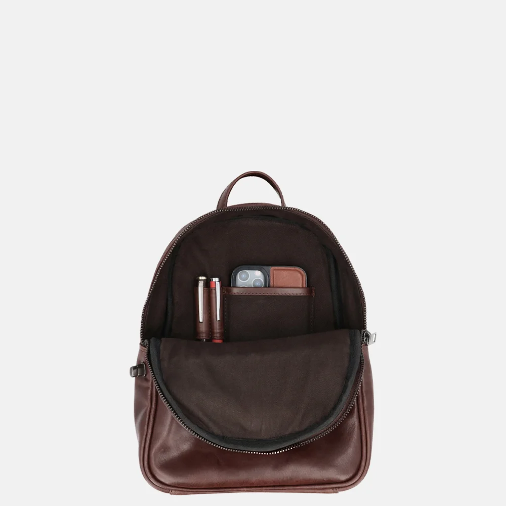 Hide & Stitches Porto rugzak S donkerbruin bij Duifhuizen