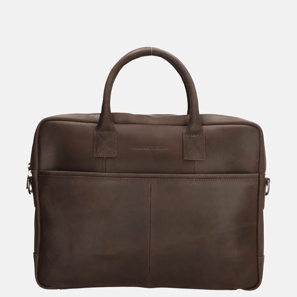 Hide & Stitches Wolga laptoptas 15.6 inch donkerbruin bij Duifhuizen