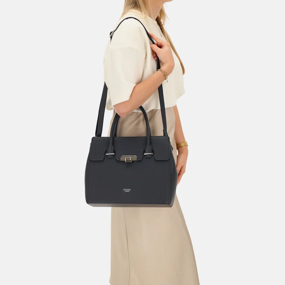 Charm London Soho handtas classic L blauw bij Duifhuizen