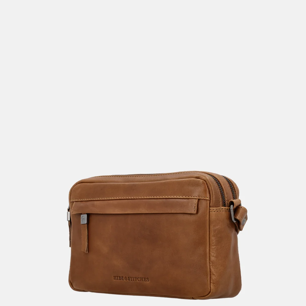 Hide & Stitches Porto schoudertas brown bij Duifhuizen