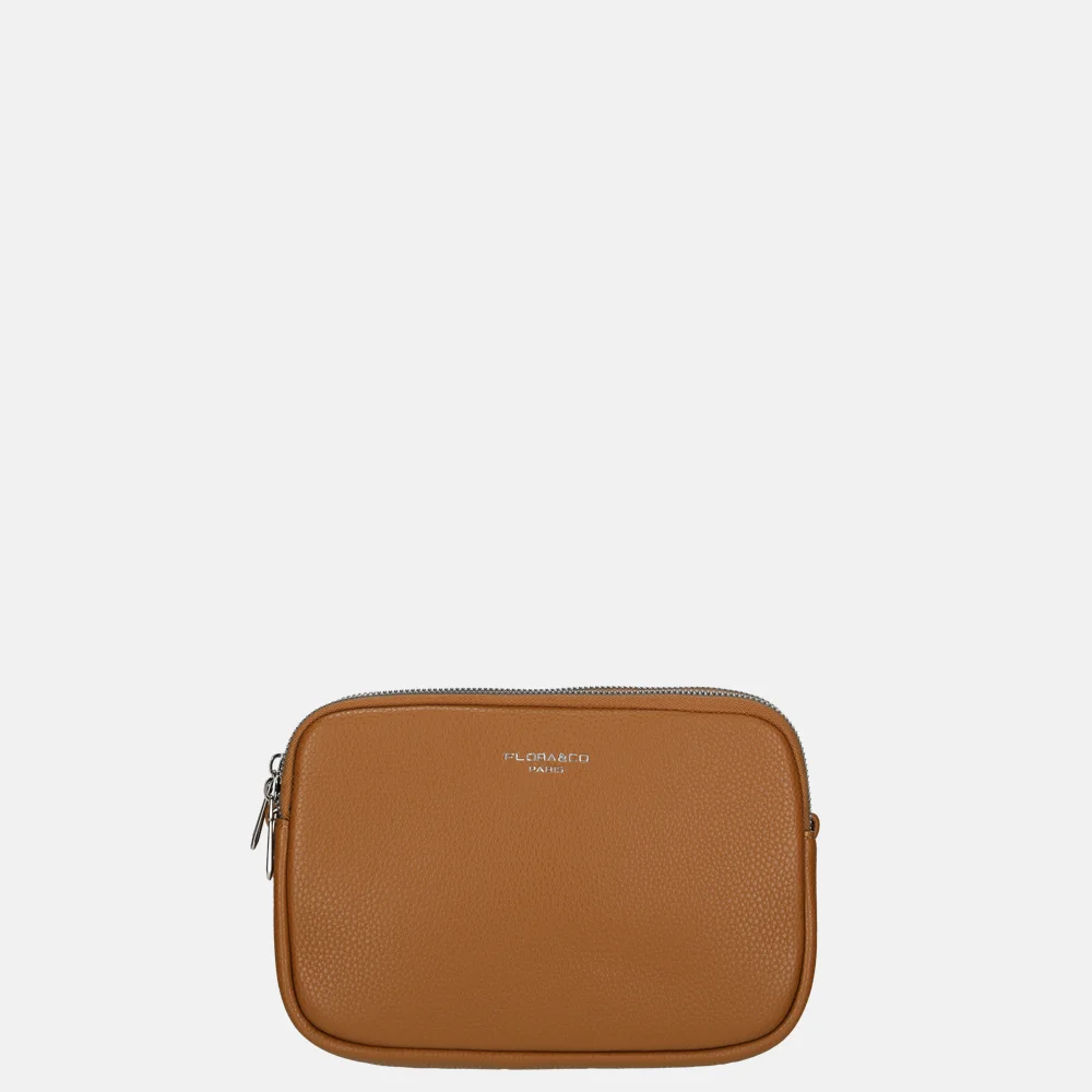 Flora & Co crossbody tas camel bij Duifhuizen