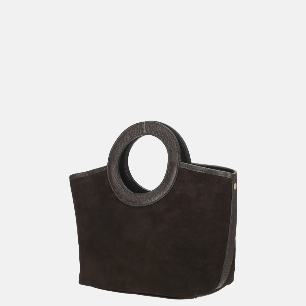 Charm London handtas suede donkerbruin bij Duifhuizen