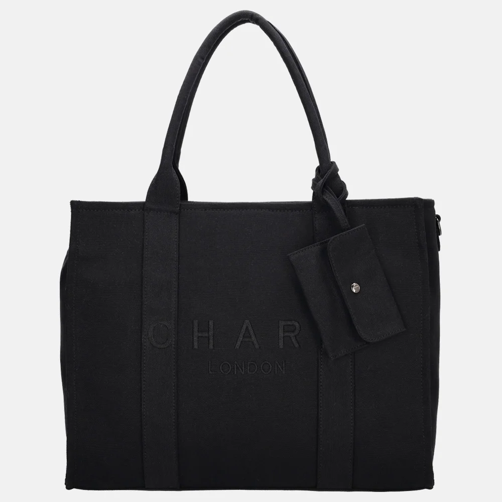 Charm London shopper/laptoptas 15 inch zwart bij Duifhuizen