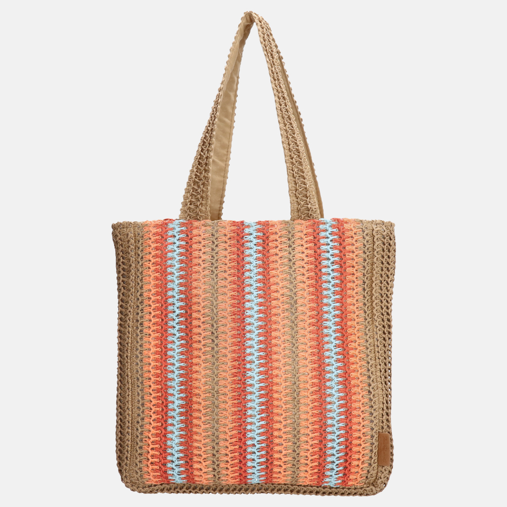 PE Florence strandtas/shopper koraalrood
