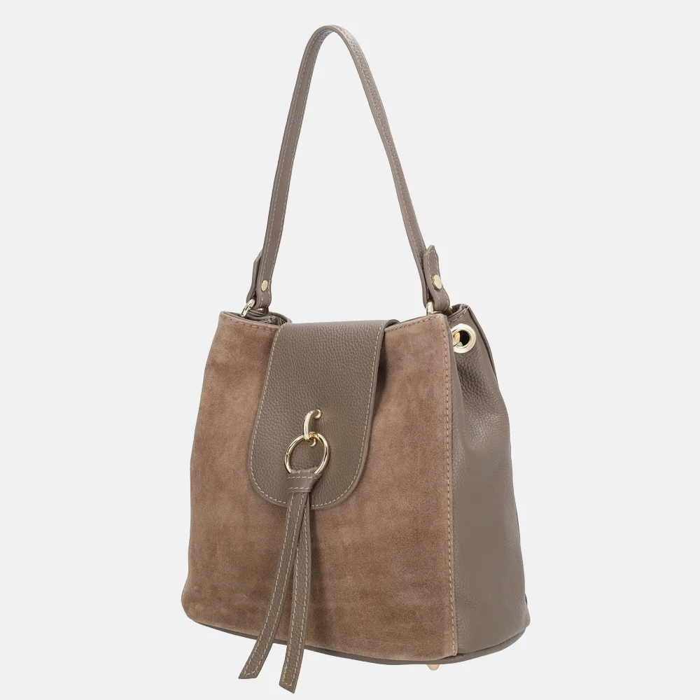 Charm London buideltas suedine taupe bij Duifhuizen
