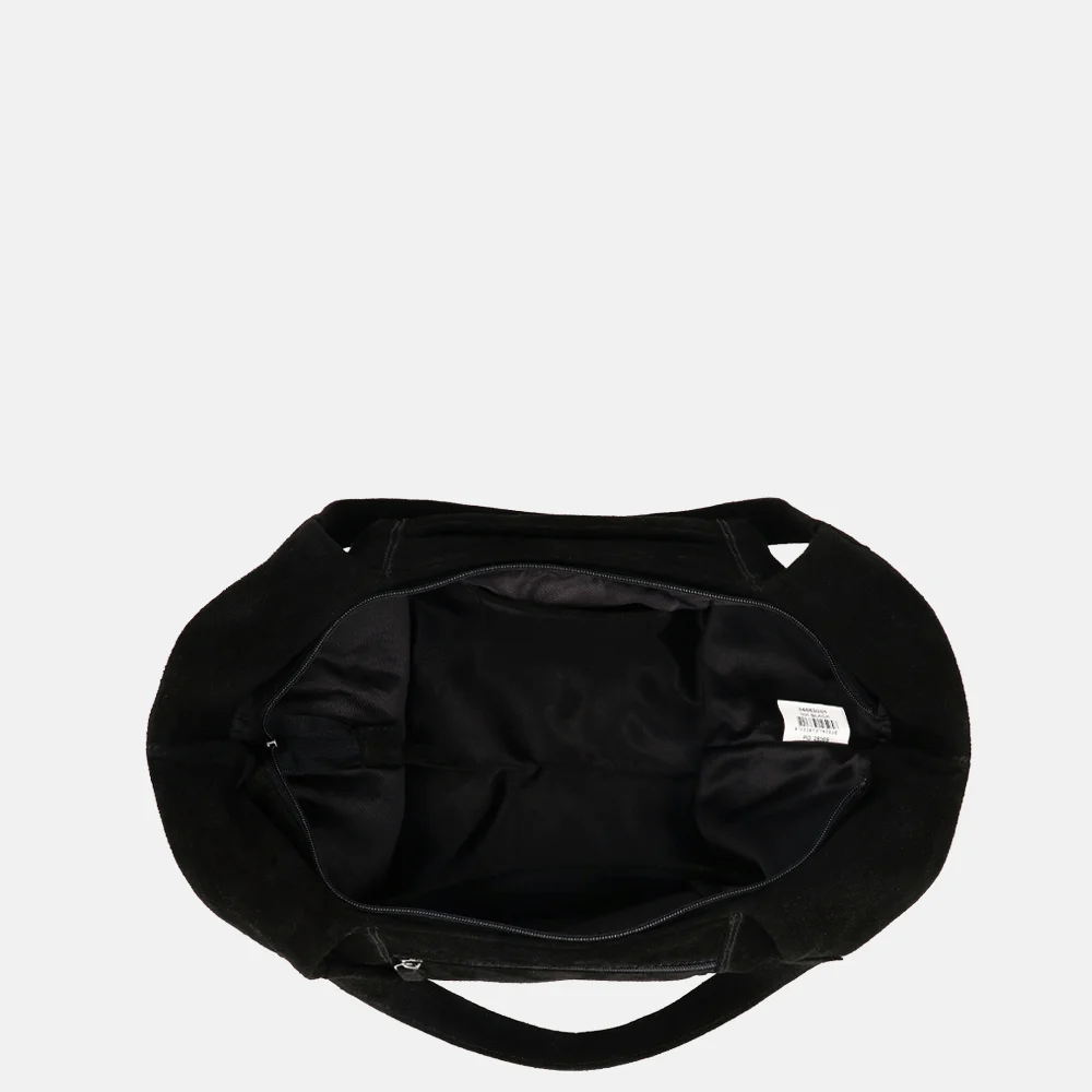 Hide & Stitches Brazos suede shopper L zwart bij Duifhuizen