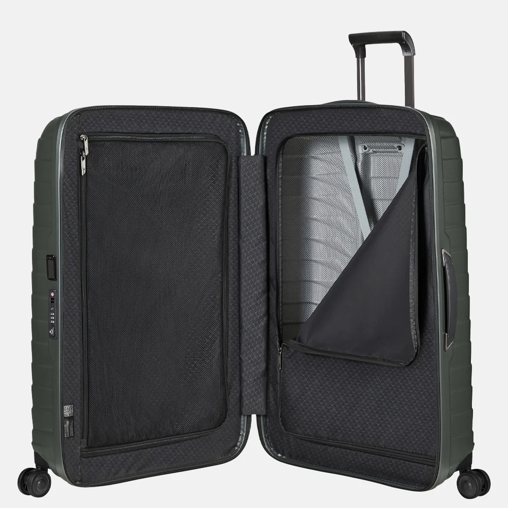 Samsonite Proxis spinner reiskoffer 81 cm matt climbing ivy bij Duifhuizen