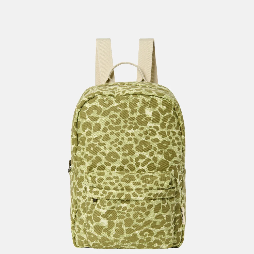 Studio Noos Cotton Twill Midi kinderrugzak green leopard bij Duifhuizen