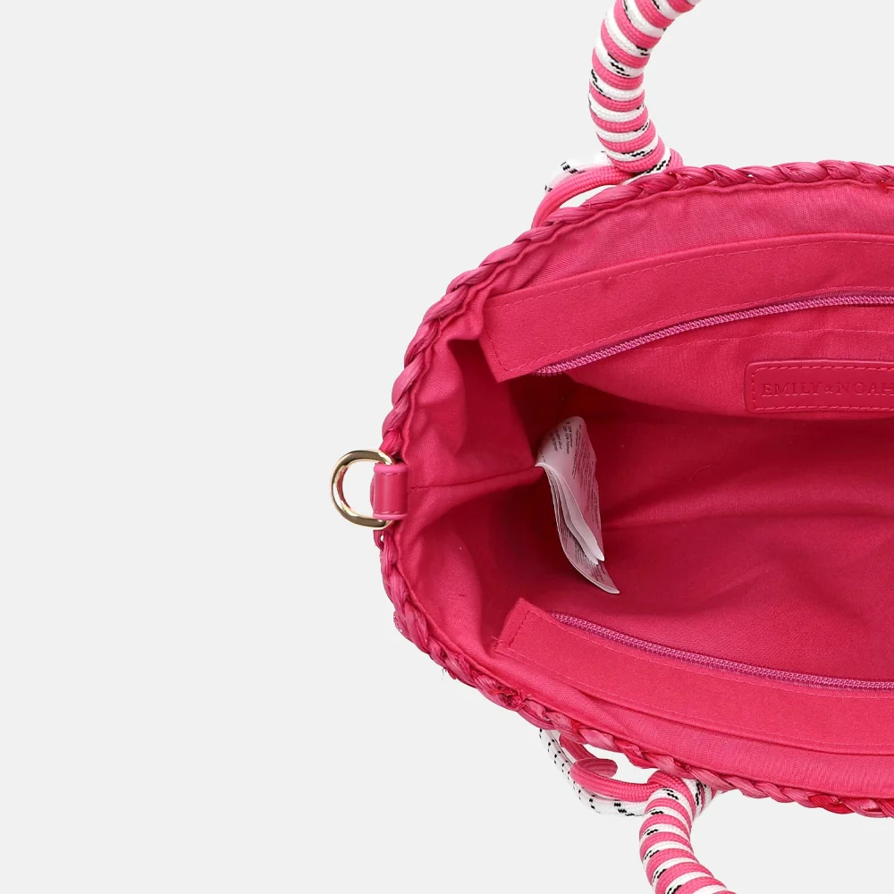 Emily & Noah Jolanda handtas riet S pink bij Duifhuizen