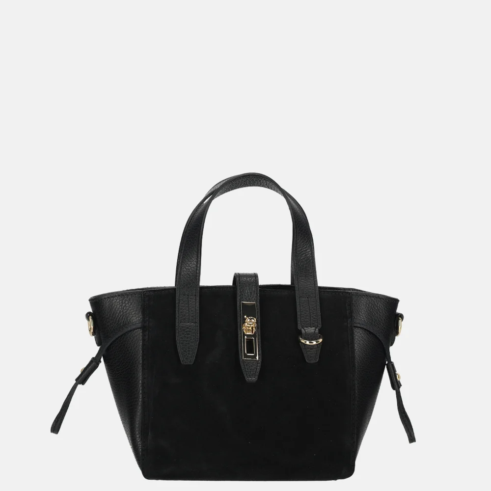 Charm London handtas suede/leer zwart bij Duifhuizen