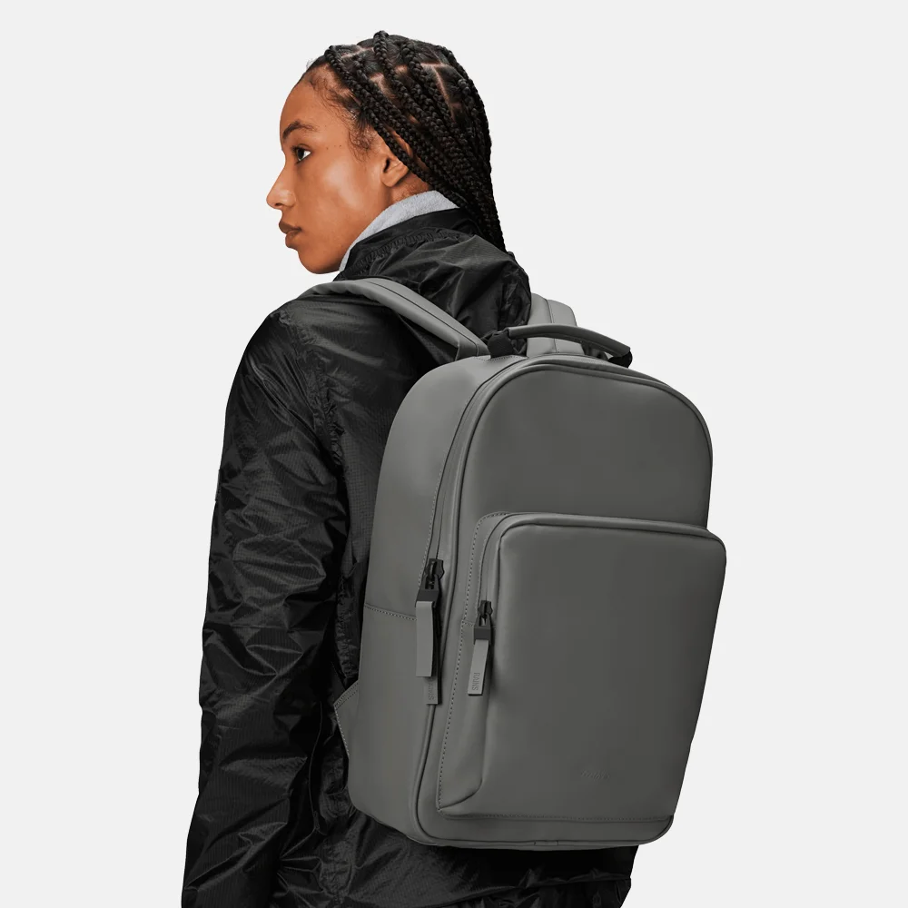 Rains Book rugzak large 15 inch grey bij Duifhuizen