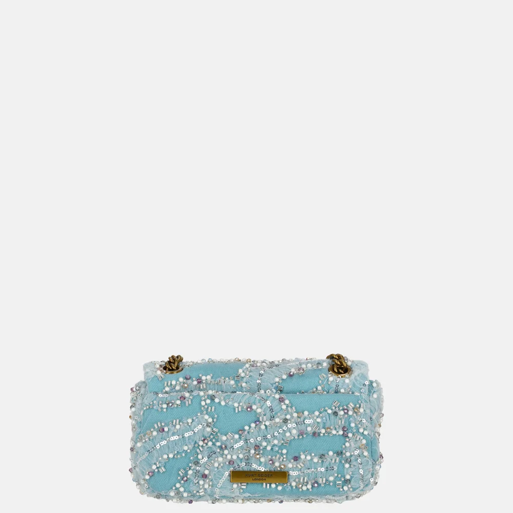 Kurt Geiger Pimlico schoudertas mini blue pal bij Duifhuizen