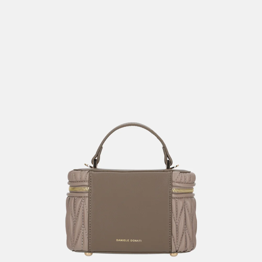 Daniele Donati Tonnetje smocked handtas taupe bij Duifhuizen