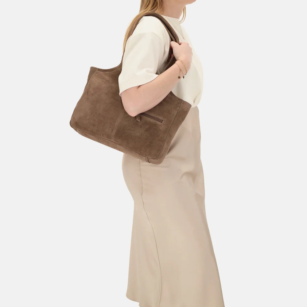 Charm London Sevilla shopper donkertaupe bij Duifhuizen