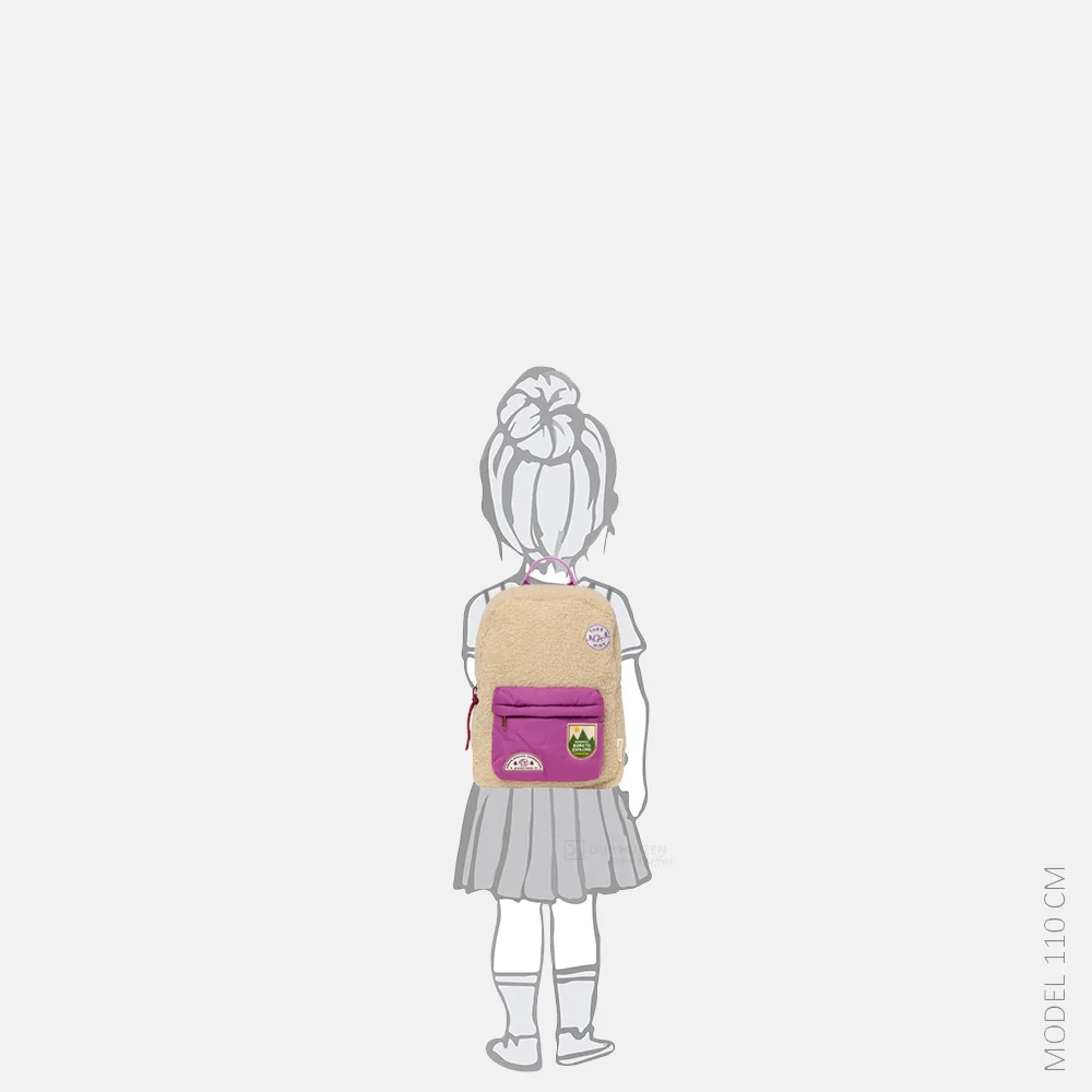 Studio Noos Teddy midi kinderrugzak ecru/purple bij Duifhuizen