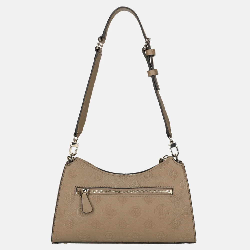 Guess Cresidia schoudertas dark taupe bij Duifhuizen