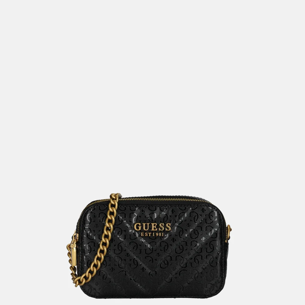 Guess Jania camerabag crossbody tas black bij Duifhuizen