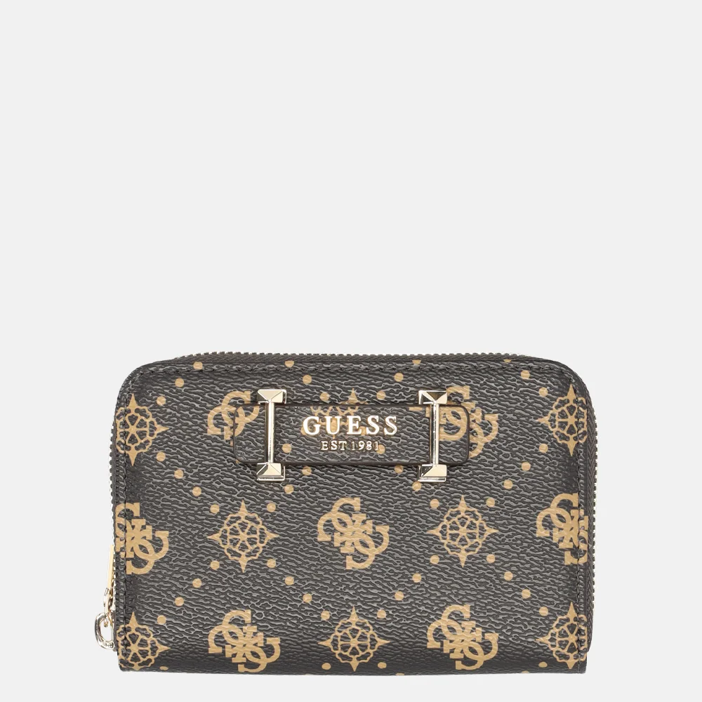 Guess Silia portemonnee M espresso logo bij Duifhuizen