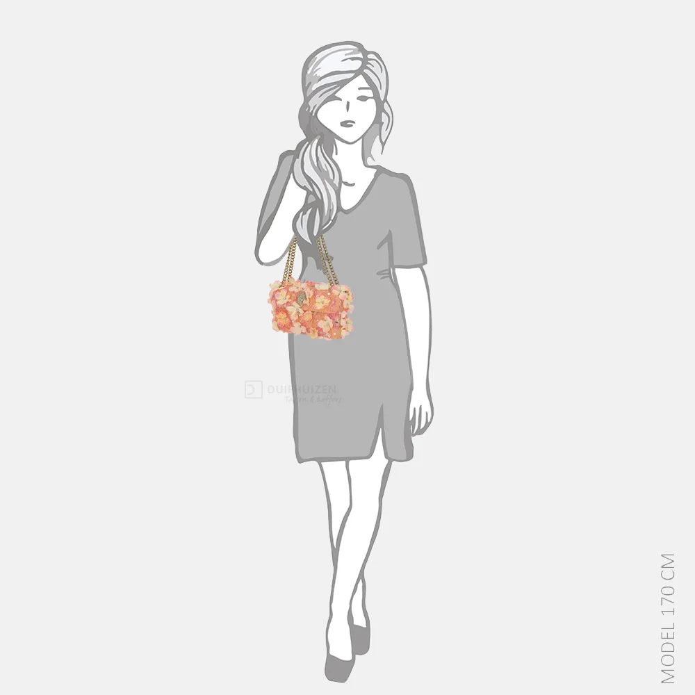 Kurt Geiger Kensington schoudertas mini flower peach bij Duifhuizen