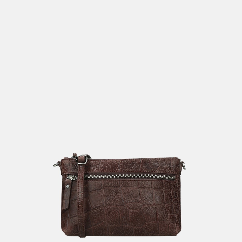 LouLou Essentiels Vintage Croco clutch bordeaux bij Duifhuizen