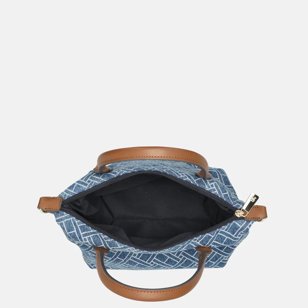 Tommy Hilfiger Popette mini tote handtas flag blue denim bij Duifhuizen