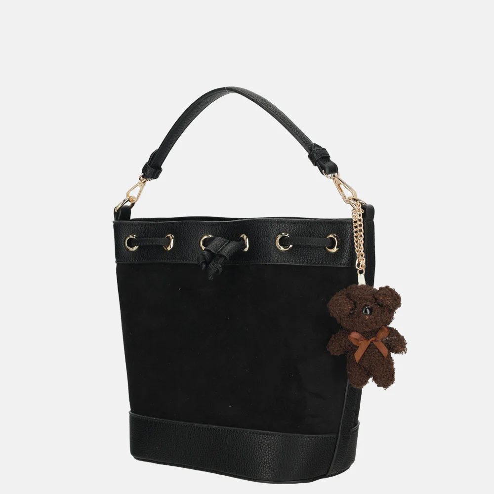 Firenze Reticule buideltas suedine black bij Duifhuizen