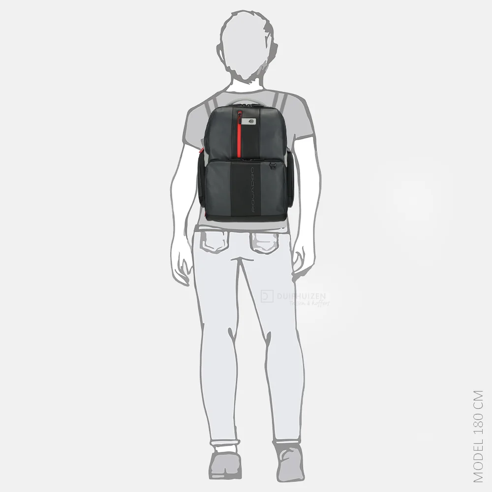 Piquadro Urban laptoprugzak 15 inch grey nero bij Duifhuizen