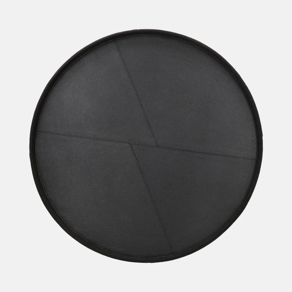 Chamada leren dienblad rond effen L black bij Duifhuizen