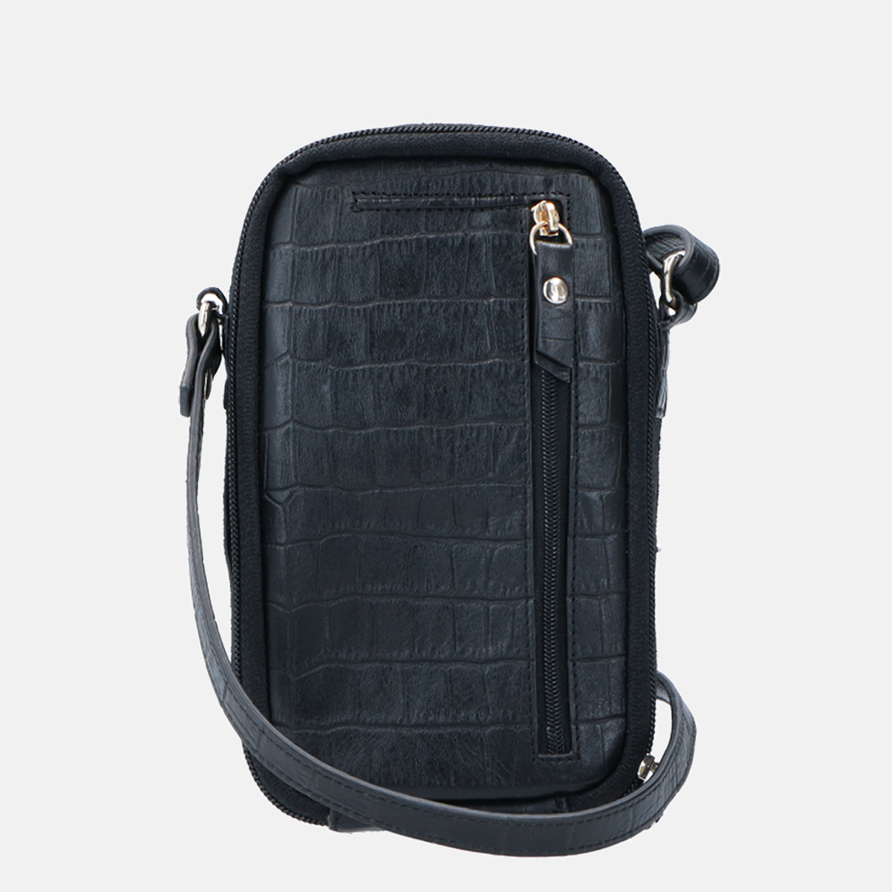 LouLou Essentiels Classy Croco telefoontas black bij Duifhuizen