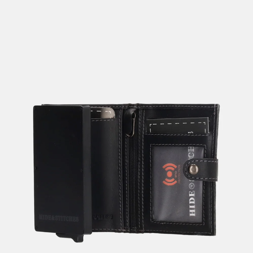 Hide & Stitches Safety Wallet pasjeshouder zwart bij Duifhuizen