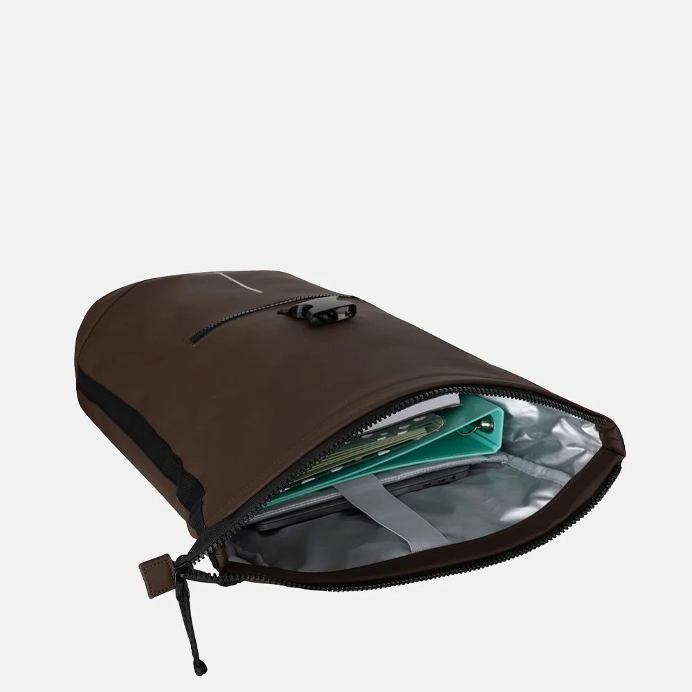 New Rebels Mart laptop rugzak 15 inch donkerbruin bij Duifhuizen