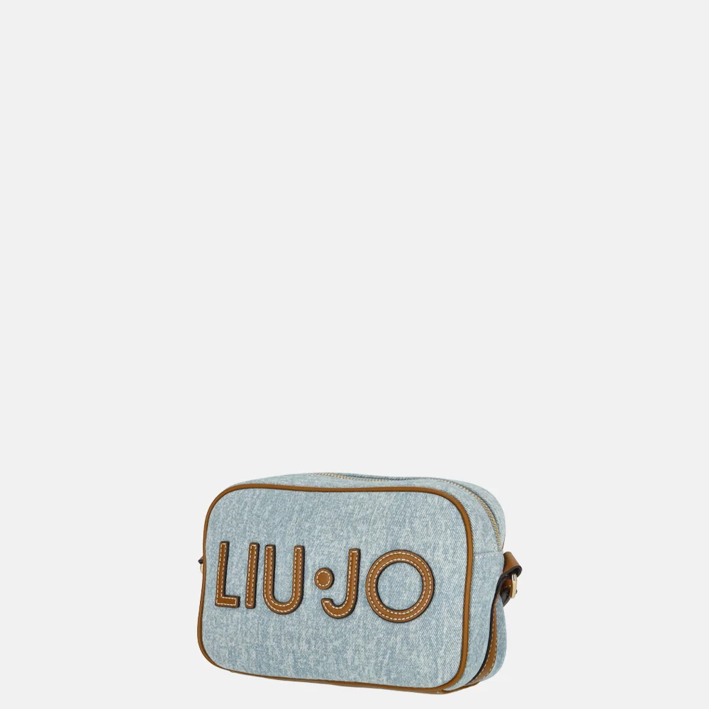 Liu Jo Ferielle camera case logo crossbody tas M light denim bij Duifhuizen