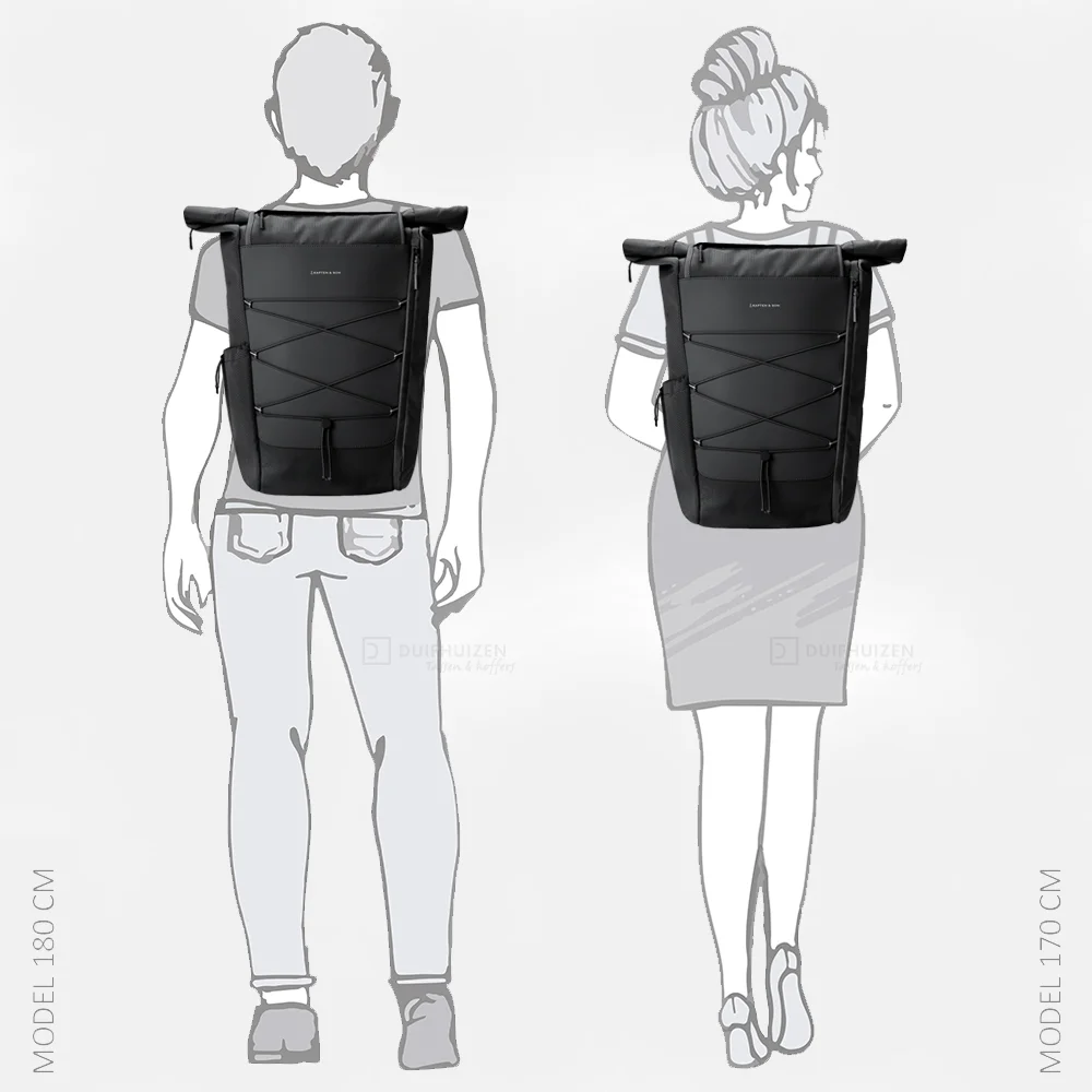 Kapten & Son Banff rugzak all black bij Duifhuizen