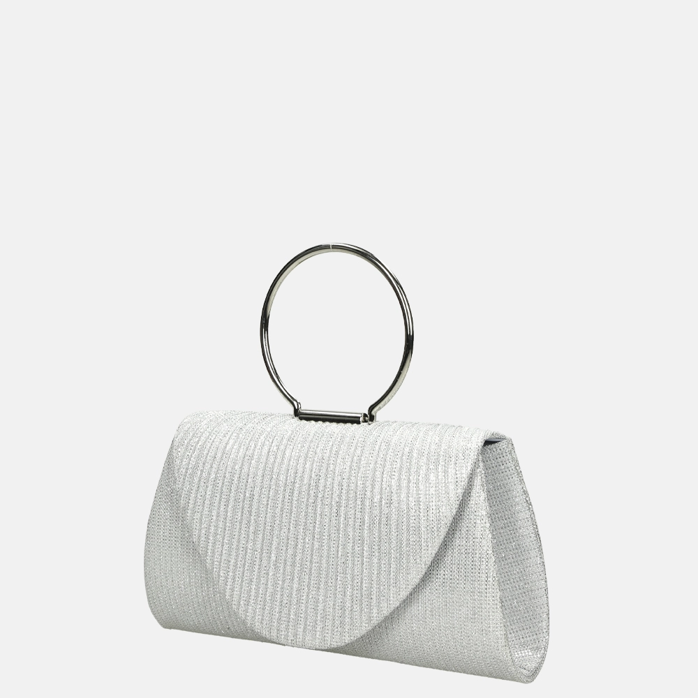 Firenze ring clutch glitter silver bij Duifhuizen