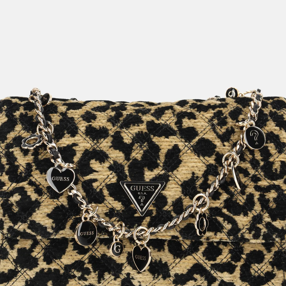 Guess Giully II flap crossbody tas leopard bij Duifhuizen