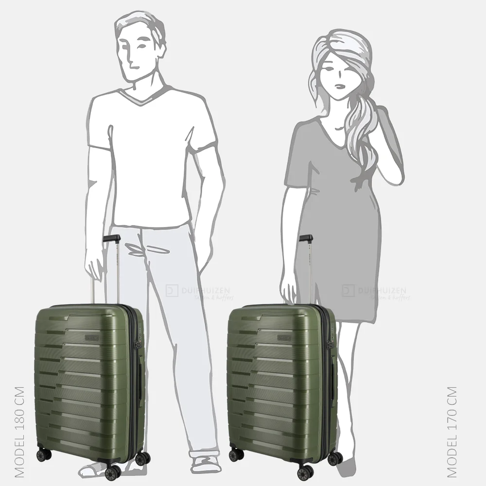 Travelite Air Base reiskoffer 67 cm olive bij Duifhuizen