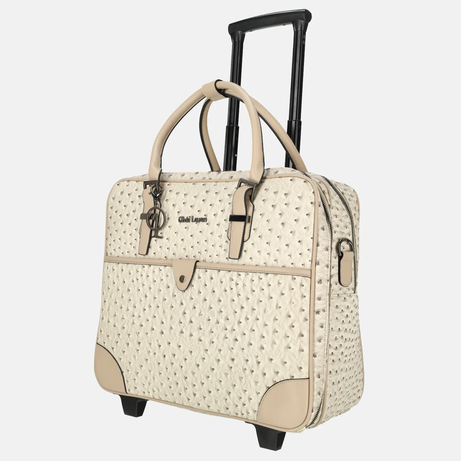 Olivia Lauren business trolley 42 CM 16 inch beige bij Duifhuizen