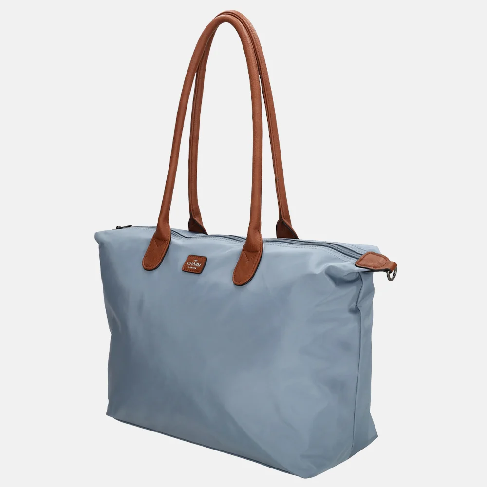 Charm London Buckingham shopper met 15.6 inch laptopvak L steelblue bij Duifhuizen