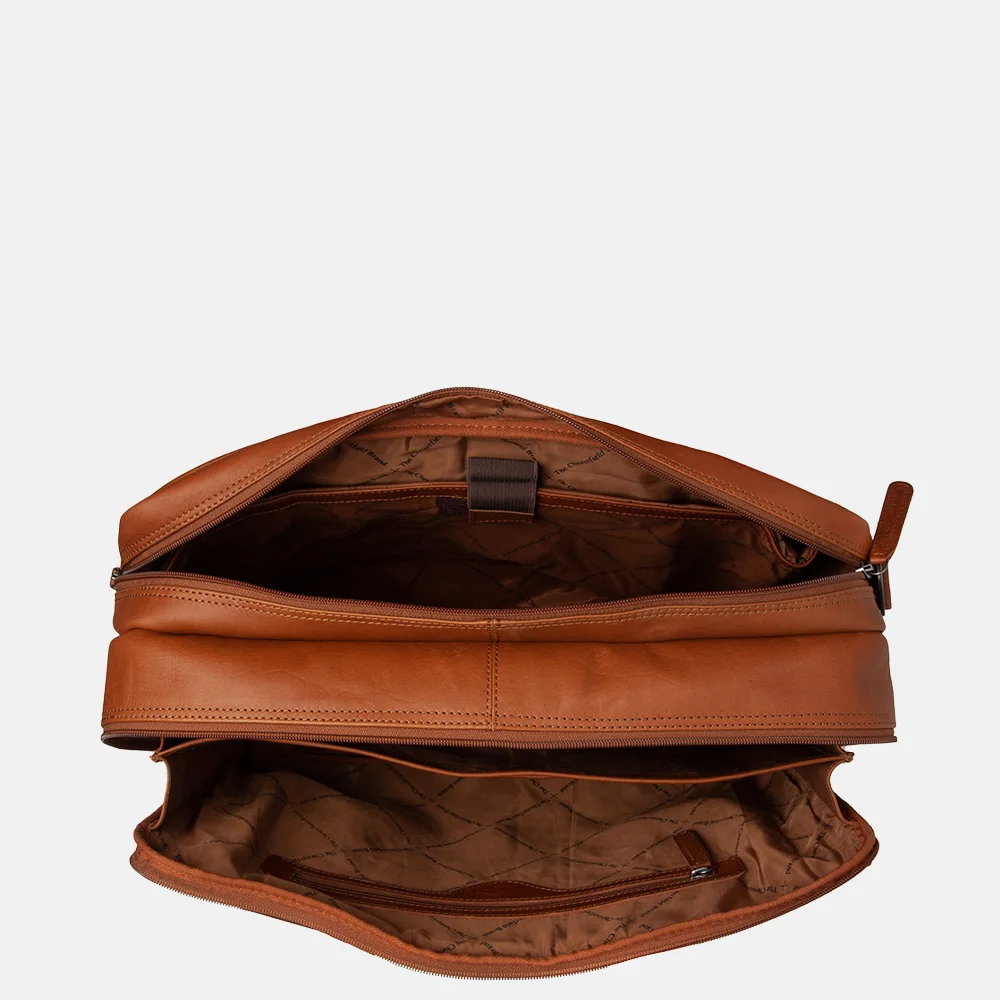 Chesterfield Ryan laptoptas 17 inch cognac bij Duifhuizen