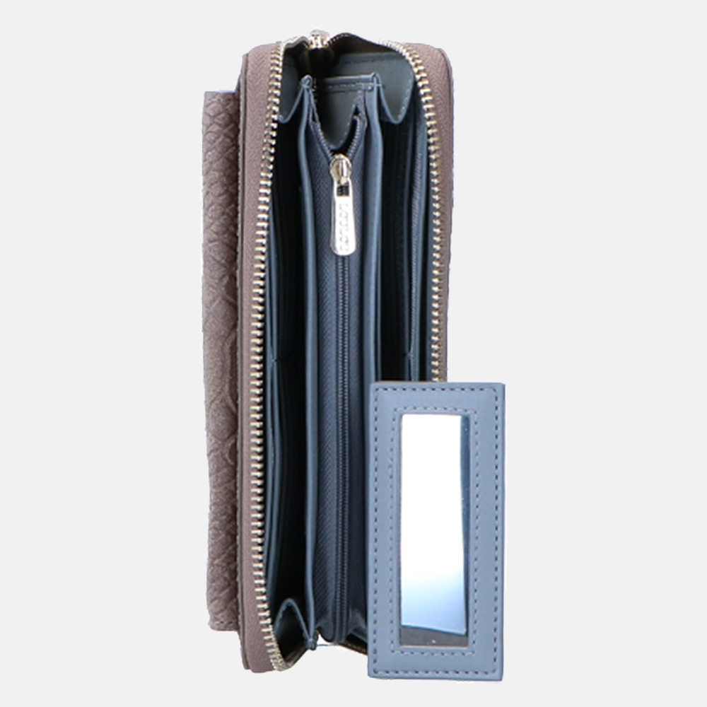 LouLou Essentiels Sugar Snake SLB portemonnee taupe bij Duifhuizen