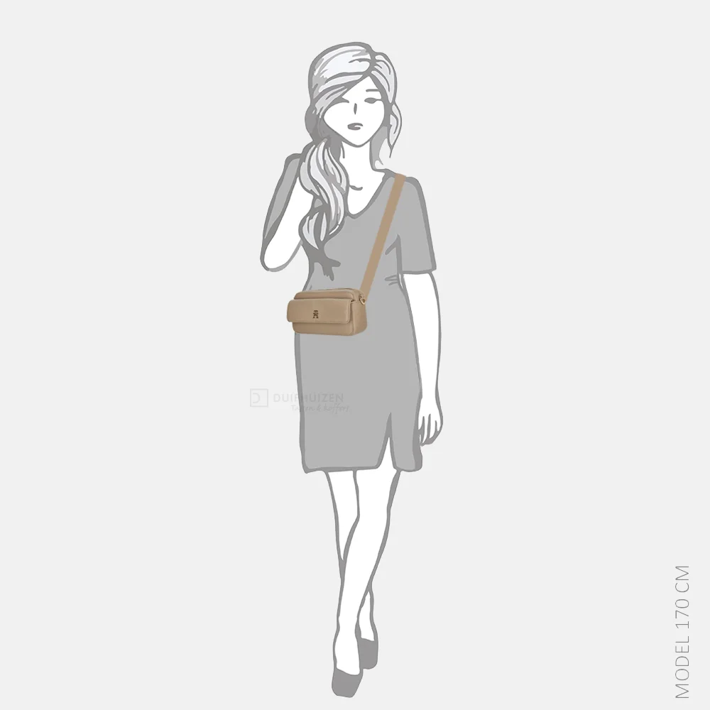 Tommy Hilfiger Distinct crossbody tas coastal taupe bij Duifhuizen