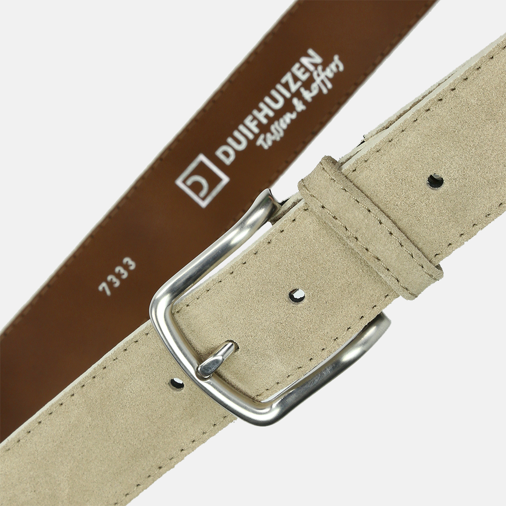 Duifhuizen casual riem 4 cm suede beige bij Duifhuizen