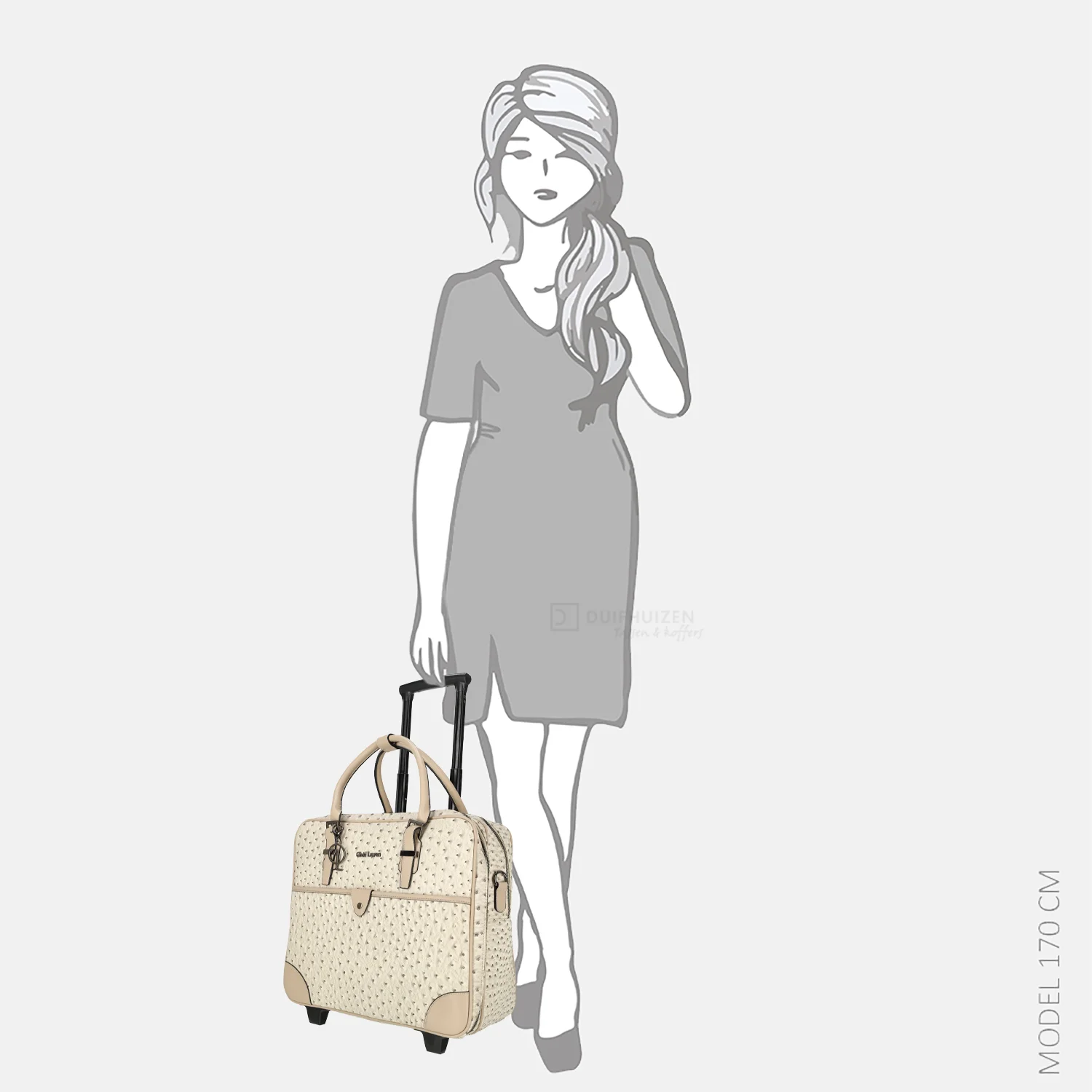 Olivia Lauren business trolley 42 CM 16 inch beige bij Duifhuizen