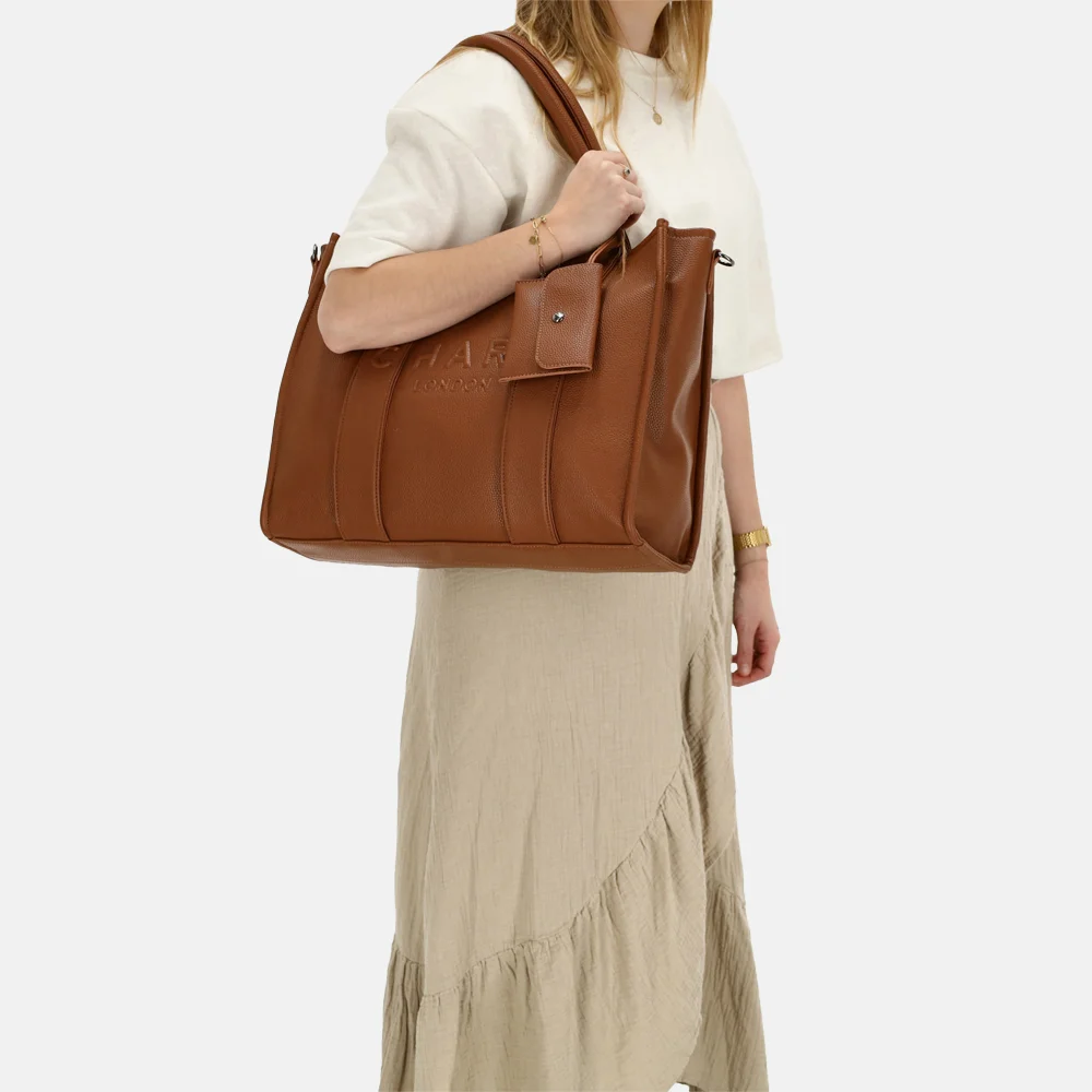Charm London laptoptas 15 inch bruin bij Duifhuizen