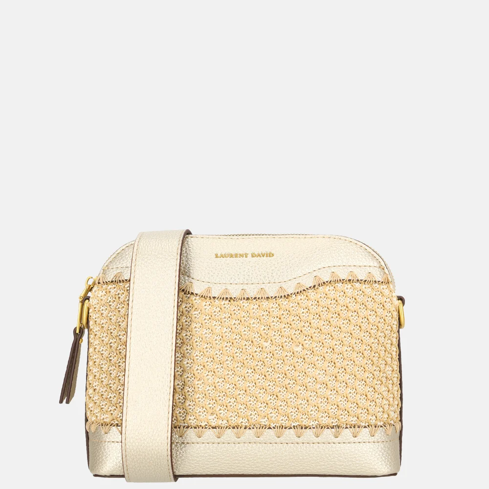 Laurent David Rosa crossbody tas raffia gold