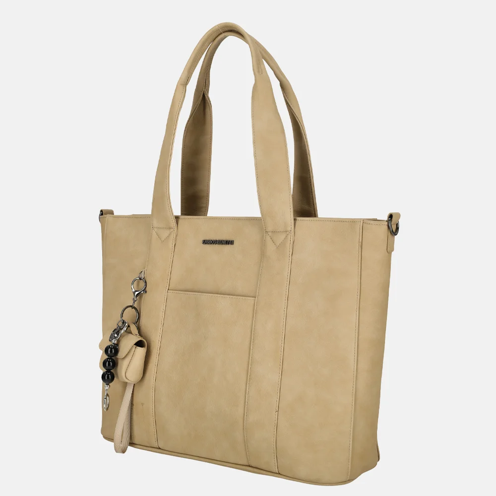Enrico Benetti Taylor shopper 15 inch taupe bij Duifhuizen