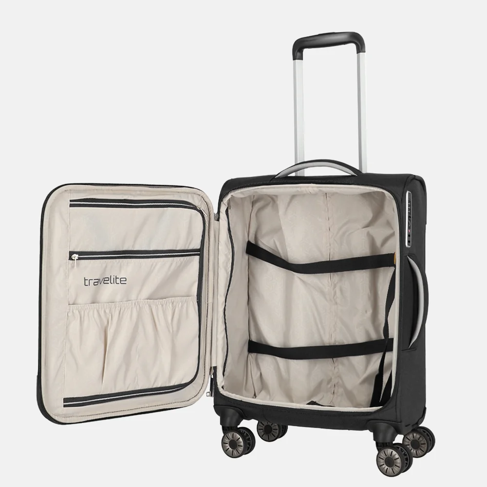 Travelite Miigo handbagage koffer 55 cm black bij Duifhuizen